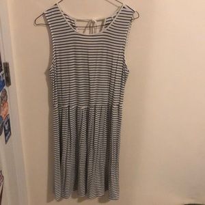 Blue and white stripped dress